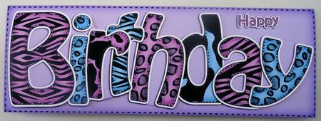 Birthday Animal Print Large Dl Quick Card N 3D Decoupage by Michelle Chivers