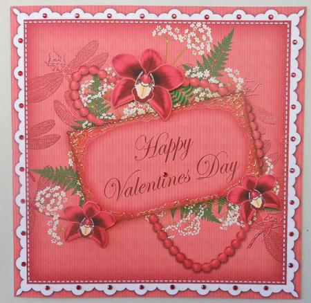 Red Orchid Valentines Day 8in Vintage Topper by Michelle Chivers