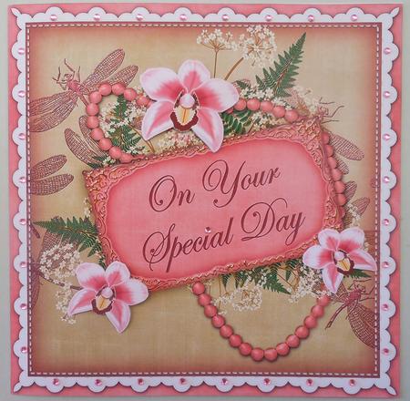 Pink Orchid Special Day 8in Vintage Topper by Michelle Chivers