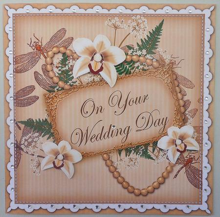Cream Orchid Wedding Day 8in Vintage Topper by Michelle Chivers