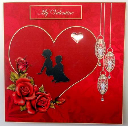 Dark Red Valentine Card Topper by Michelle Chivers