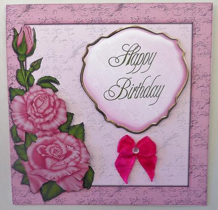 Dusky Pink Rose Birthday Topper by Michelle Chivers