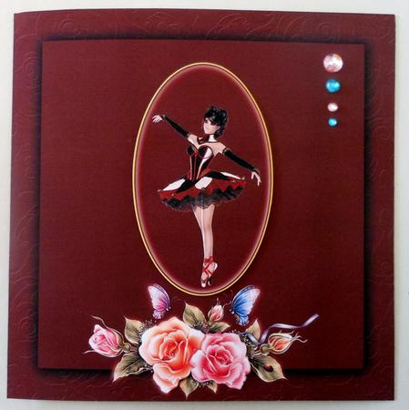Deep Red Ballet Card Topper by Michelle Chivers