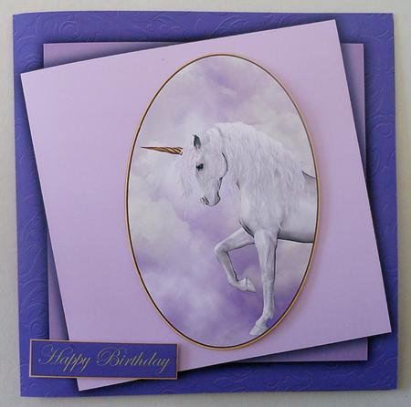 Soft Purple Unicorn Card Topper by Michelle Chivers
