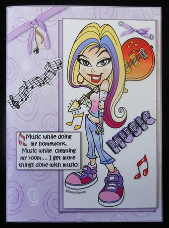 Teen Diva Loves Music Quick Card by Michelle Chivers
