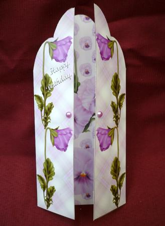 Purple Pansy Scallop Triptych by Michelle Chivers