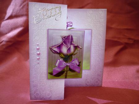 Lavender Roses - Foldback Card by Michelle Chivers