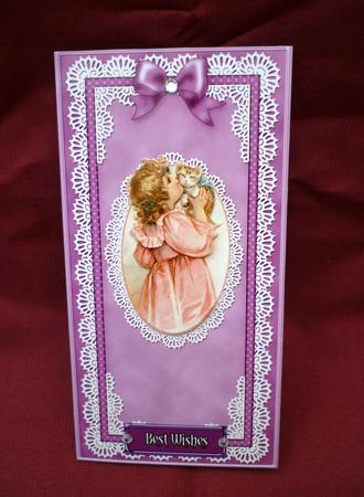 Dl Pearls, Lace and Ribbon Plain Card Base by Michelle Chivers