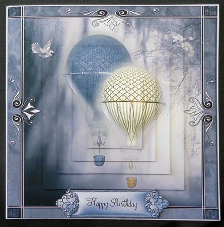 Misty Blue Hot Air Balloons Pyramid Layer Topper by Michelle Chivers