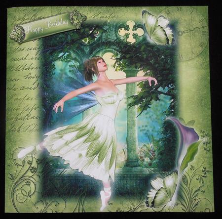 The Enchanting Green Fairy Card Topper by Michelle Chivers