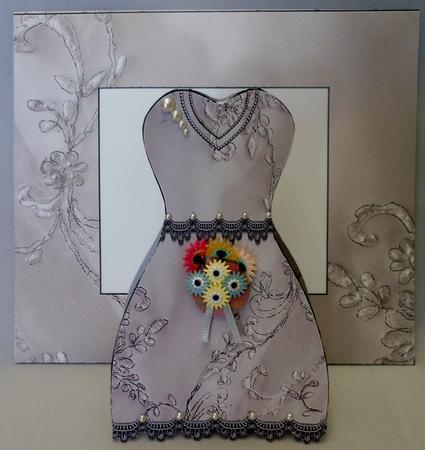 Bride's Wedding Dress Card & Envelope by Michelle Chivers