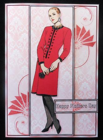 Lady in Red Fashion Panel Bookmark Card by Michelle Chivers