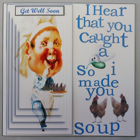 You Caught a Bug Chicken Soup Getwell Card & Imatation Layer by Michelle Chivers