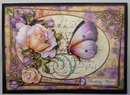 Lilac Roses & Butterfly by Michelle Chivers
