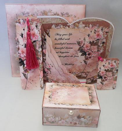 Pink Blossom Wraparound Card Kit by Michelle Chivers