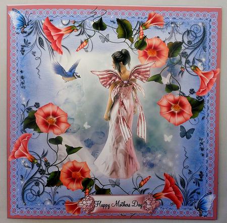 Pretty Fairy in Pink 8x8 Card Topper by Michelle Chivers