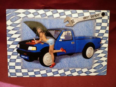 Ute and Female Mechanic Birthday by Michelle Chivers