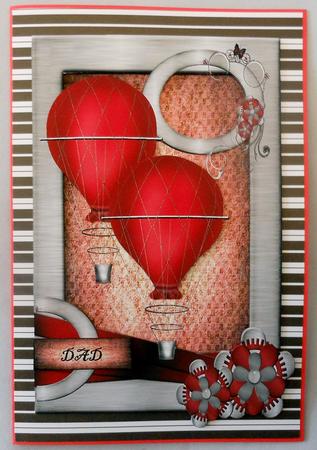 Steampunk Hot Air Balloon Male Card by Michelle Chivers