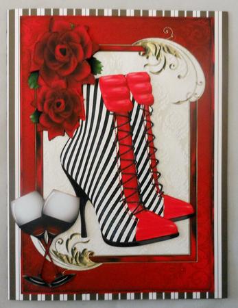 Red Roses with Sexy Red Boots and Wine by Michelle Chivers