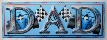 Blue Racing Cars, Dad by Michelle Chivers