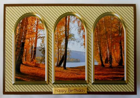 Three Arches Card - Autumn Trees by Michelle Chivers