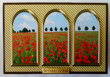 Three Arches Card - Poppy Field by Michelle Chivers