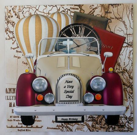 Time Travel - Vintage Large Shaped Card Front - General by Michelle Chivers