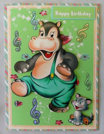 Lovely Happy Dancing Hippo by Michelle Chivers