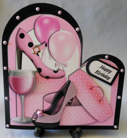 Spoilt for Choice - Girly Pink - Shaped Card by Michelle Chivers