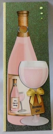 Pink Plonk Celebration - Large Dl Shaped Topper by Michelle Chivers
