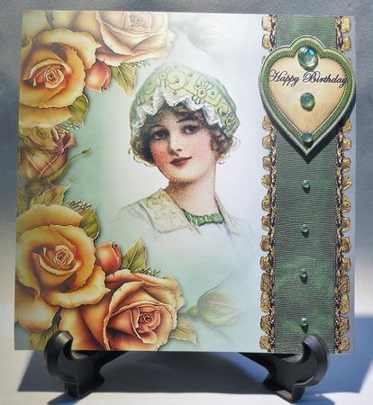 Vintage Girl with Hat and Roses by Michelle Chivers