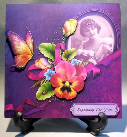 Vintage Portrait & Beautiful Pansies by Michelle Chivers