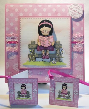 8 x 8 3D Girlz Roz Loves Reading Mini Kit 3D Decoupage by Michelle Chivers