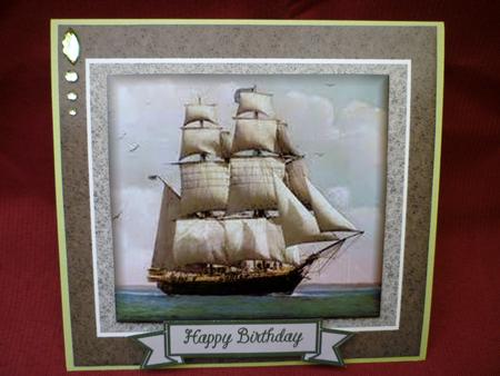 Blue Sailing Ship by Michelle Chivers