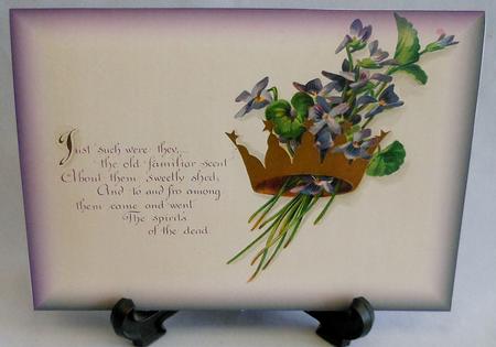 Scent of Violets Vintage Sympathy Insert with Verse by Michelle Chivers