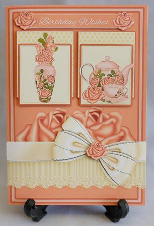 Peaches and Cream Birthday Quick Card with Roses by Michelle Chivers