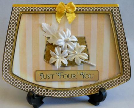 Golden Linen Stripes Card Topper by Michelle Chivers