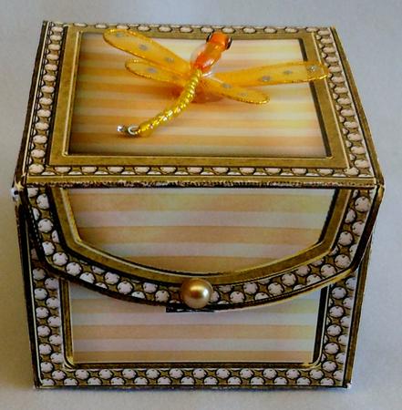 Golden Linen Stripes Box by Michelle Chivers