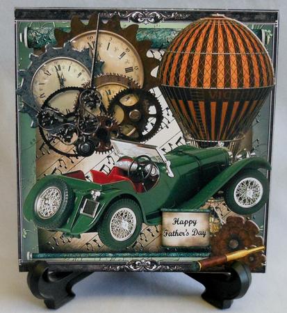 Geared Up Time Travel 8 x 8 Card Topper by Michelle Chivers