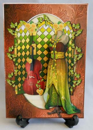 Beautiful Yellow Roses Dress & Cello + Decoupage by Michelle Chivers