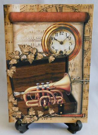 Vintage Trumpet & Sheet Music + Extra Plaque by Michelle Chivers