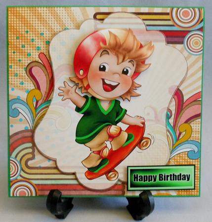 Boy on Skateboard 8x8 by Michelle Chivers