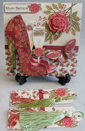 Floral Shoe and Champagne Mini Birthday Kit by Michelle Chivers