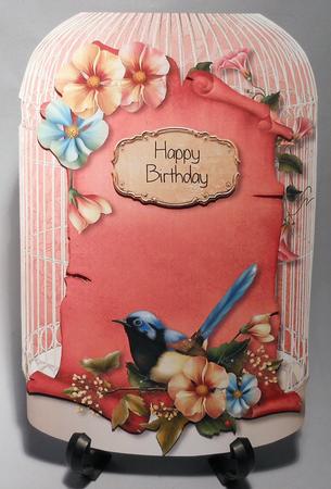 Shaped Birdcage & Scroll Topper in Pink by Michelle Chivers