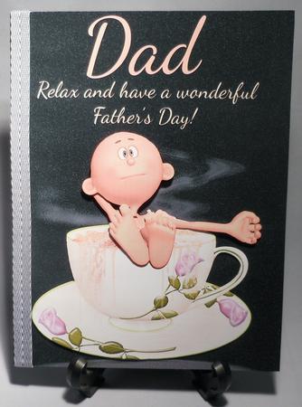 Fun Father's Day Greeting Card with Man in Umm Bath? by Michelle Chivers