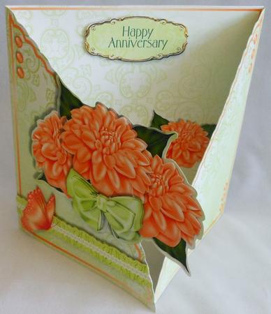 Curved Flap Gatefold Kit - Peach Dahlias by Michelle Chivers