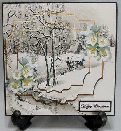 Sleigh Ride to Church Card Front with a Topper by Michelle Chivers