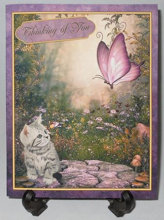 'a Careful Watch' Kitten and Butterfly Card Topper by Michelle Chivers
