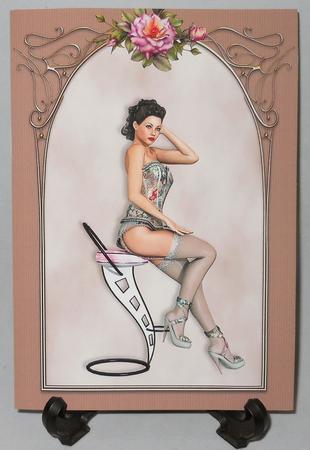 Vintage Pinup Card Front by Michelle Chivers