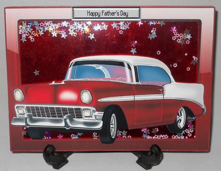 Vintage Red Car in Glass Frame by Michelle Chivers